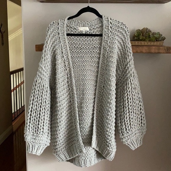 Vici Sweaters - VICI KNIT BALLOON SLEEVE CARDIGAN